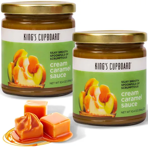 Miniatura 7 de King's Cupboard Salsa de caramelo crema - La salsa perfecta para helado, salsa de frutas, cobertura de postres, llovizna de caramelo para café, sin