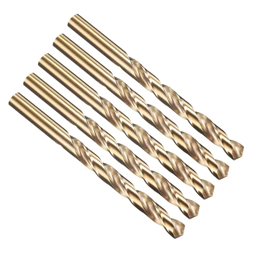 Miniatura 123 de PATIKIL Broca Jobber de 0.039 in, vástago recto M35 cobalto 5% acero de alta velocidad 135° acabado dorado para metal duro de acero inoxidable - 2