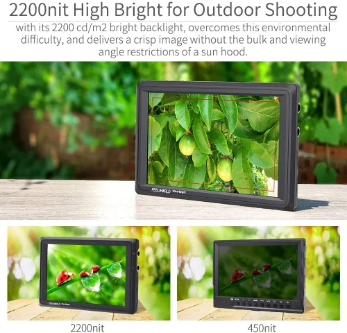 Miniatura 3 de FEELWORLD FW279S 7 pulgadas ultra brillante 2200nit cámara DSLR Monitor de campo luz diurna visible alto brillo Full HD 1920x1200 3G SDI 4K HDMI