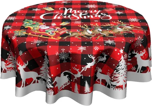 Miniatura 53 de Fall Tablecloth Round 60 Inch Autumn Thanksgiving Table Cloths Circle Pumpkin Buffalo Plaids Table Cloth Rustic Farmhouse Tablecloth for Holiday