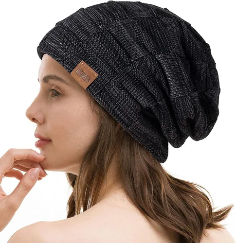 Miniatura 6 de REDESS Gorro para hombre y mujer, gorro de invierno cálido, gorro de punto holgado grueso