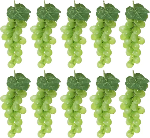 Miniatura 10 de 5 racimos de uvas falsas de goma, paquetes de uva falsa para el hogar, casa, cocina, fiesta, boda, fotografía, decoración, color negro