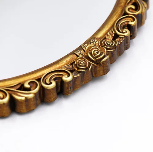 Miniatura 6 de OIGUMR Espejo de pared ovalado más pequeño, tamaño del marco de resina: espejo de 12 x 8.3 pulgadas, espejos colgantes vintage para dormitorio, sala