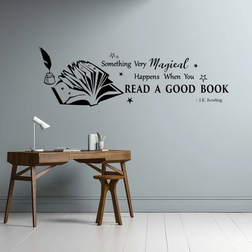 PLIGREAT Calcomanías de pared de vinilo removible para guardería, biblioteca, estudio, sala de lectura, decoración de pared, hogar, oficina,