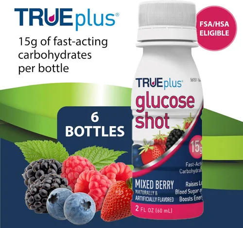 Miniatura 2 de TRUEplus® Glucose Shots 6 botellas - Bayas mixtas