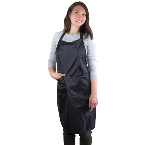 Delantal para estilista - Revestimiento protector impermeable - Delantal de salón, Delantal negro - PVC y poliéster