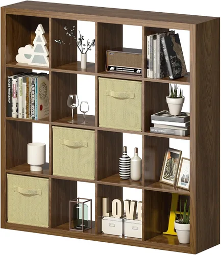 Miniatura 11 de furtble Estantería organizadora de almacenamiento de 8 cubos, moderna estantería abierta de madera, estante de exhibición multifuncional para sala