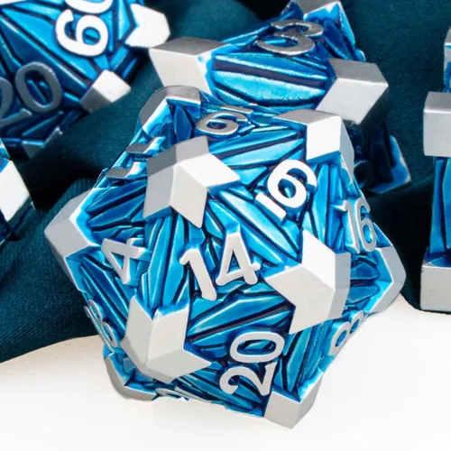 Miniatura 3 de ARUOHHA DND - Juego de dados de metal con caja de regalo, 7 piezas de dados poliédricos de oro antiguo, juego de rol hecho a mano de 6 caras D y D