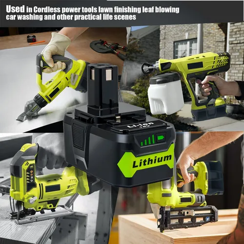 Miniatura 6 de Paquete de 2 baterías de repuesto de 8.0Ah para Ryobi 18 V batería de litio compatible con herramientas inalámbricas Ryobi 18 Volt ONE+ Plus P107