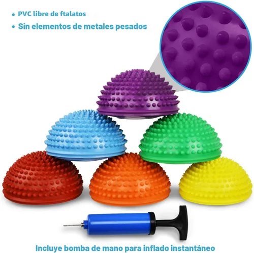 Miniatura 4 de Yes4All Hedgehog Balance Pods for Exercise, Core Body Balancing, Balance Pods for Youth & Adults with Hand Pump - Set of 5