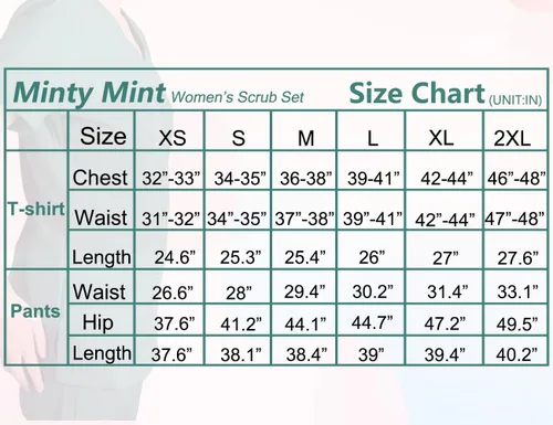 Miniatura 5 de Minty Mint Women's Scrub Set Fit Lightweight Durable V Neck Top Slim Skinny Cargo Scrub Jogger Pant