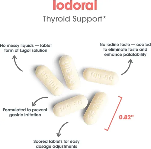 Miniatura 6 de Optimox Suplemento yodoral de 50 mg - Tabletas de yoduro de potasio, apoyo para la tiroides, vitaminas y minerales diarios, solución de yodo