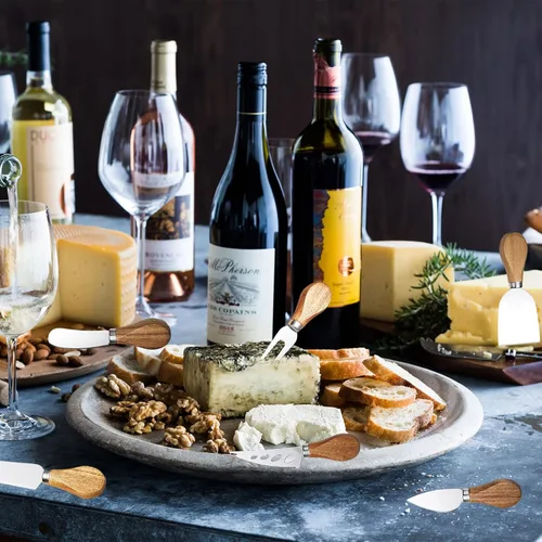 Miniatura 2 de Juego de cuchillos de queso de 6 piezas, cuchillos de queso de acero inoxidable con mango de madera de acacia para tabla de embutidos