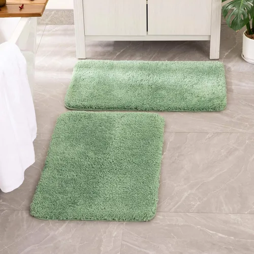 Miniatura 94 de MIULEE Juego de 2 alfombras de baño antideslizantes peludas extra gruesas y suaves, alfombrillas de baño de microfibra suave absorbente de agua
