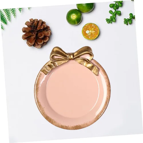 Miniatura 3 de jojofuny Plato redondo de lujo de 2 piezas con decoración de lazo para servir postres o frutas