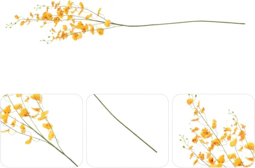 Miniatura 5 de ORFOFE Artificial Real Touch Oncidium Flor Falsa Decoración Casa Jarrón Decorativo DIY Accesorio