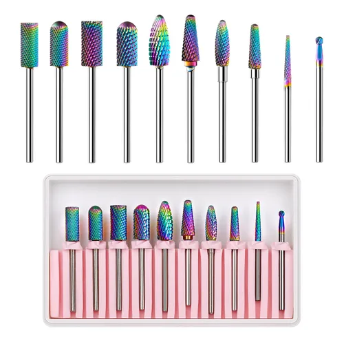 Miniatura 11 de Makartt Brocas para Uñas 5 en 1, Vástago de 3/32", Brocas Cónicas de Carburo de Tungsteno para Uñas para Eliminación Rápida de Uñas Acrílicas, Geles