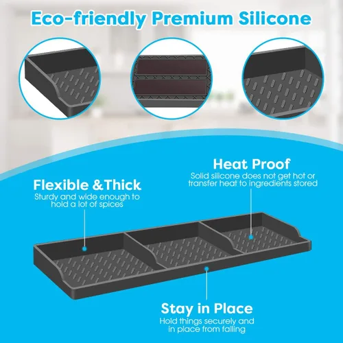 Miniatura 5 de Hydream Estufa de silicona para estante, magnético de 30 pulgadas sobre la estufa, estante de especias, imán organizador de cocina sobre la parte
