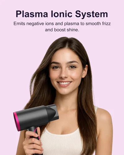 Miniatura 4 de ANNLARY Secador de pelo con peine Secador de pelo de 1800 W con difusor para cabello rizado Secador de pelo iónico de plasma para control