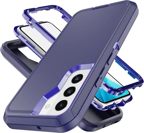 Miniatura 8 de YmhxcY Funda S22, a prueba de caídas, funda duradera de 3 capas para Samsung Galaxy S22, protección a prueba de golpes, funda protectora de goma