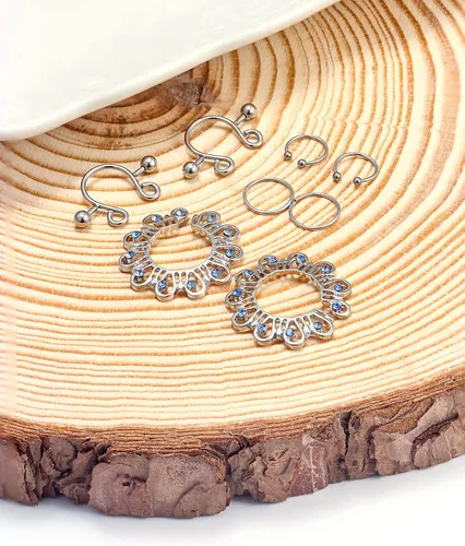 Miniatura 4 de Jenxnjsjo - Anillos falsos para pezones piercings de pezones falsos anillos de pezones falsos joyas de pezones piercings de pezones falsos sin