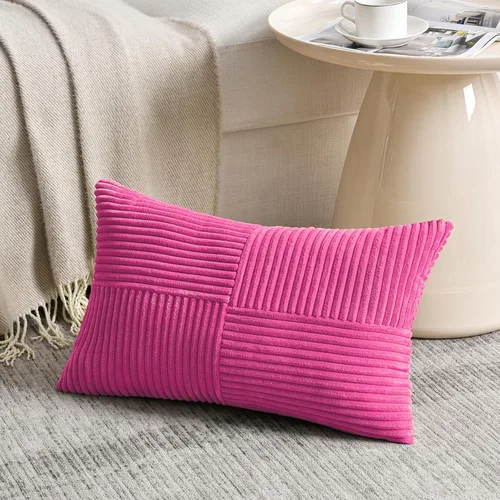Miniatura 8 de Fancy Homi Juego de 1 funda de cojín cuadrada de color rosa rubor de 14 x 14 pulgadas para sala de estar, dormitorio, sofá cama, sofá, cama, funda