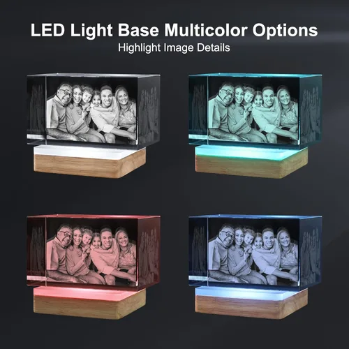Miniatura 4 de Foto de cristal 3D, regalos personalizados, marco de fotos 3D personalizado, rectangular, regalos para parejas, regalos familiares, regalos