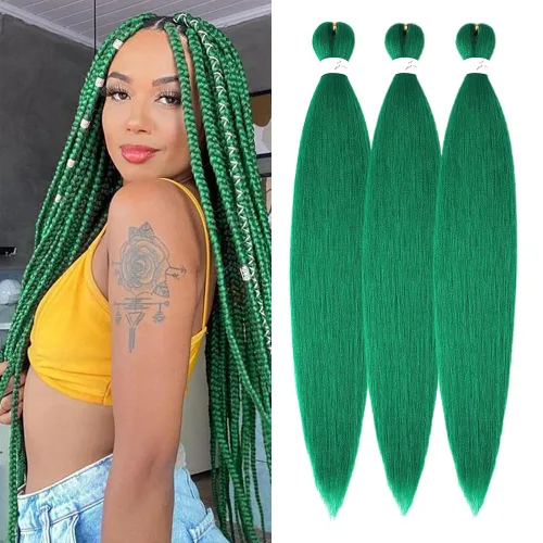 Miniatura 10 de Ubeleco 8 paquetes de cabello trenzado preestirado, 48 pulgadas, cabello trenzado ombré, textura Yaki suave, profesional, sin picazón, ajuste