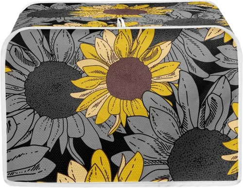 Miniatura 43 de Cubierta para tostadora de 2 rebanadas, protectores de huellas dactilares a prueba de polvo de dibujos animados de abeja, cubierta de tostadora