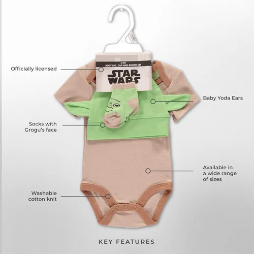 Miniatura 2 de Conjunto de ropa para bebés de Star Wars para niños – Star Wars Baby Gift Set – Star Wars Baby Set de 3 o 2 piezas – Ropa de bebé de Star Wars