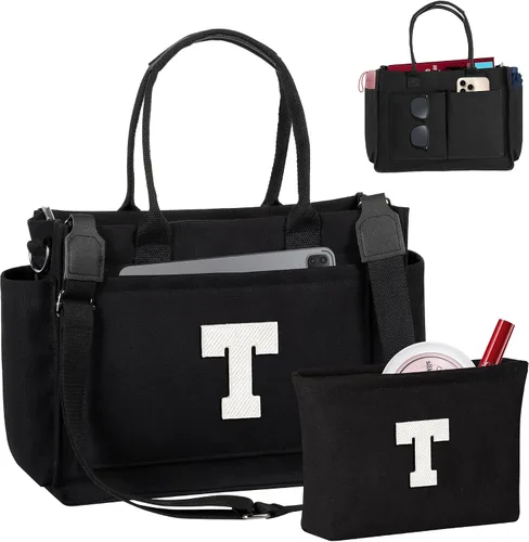 Miniatura 21 de Easter Basket Stuffers, Initial Tote Bag with Makeup Bag, Birthday Gifts for Women, Teen Girl Gifts Trendy Stuff