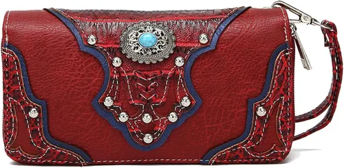 Miniatura 3 de Juego de cartera de estilo occidental con flecos estilo vaquera conchos bolsas de hombro para mujer