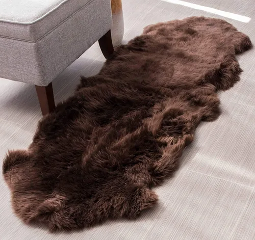 Miniatura 34 de HUAHOO Alfombra de oveja auténtica de alta calidad, piel de oveja australiana, esponjosa, de lujo, natural, de piel de cordero esponjosa
