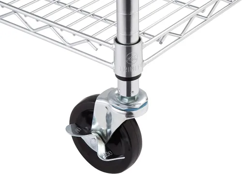 Miniatura 6 de Trinity Basics TBFC-0931 - Estantería de alambre ajustable de 5 niveles con ruedas para organización de cocina, almacenamiento de garaje, cuarto