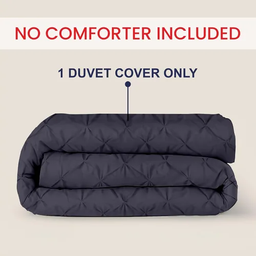 Miniatura 32 de Kotton Culture 1 Pc Twin/Twin XL Size Pinch Pleated - Pintuck Duvet Cover Only - 100% Egyptian Cotton Sateen -1000 TC Luxury Comforter Cover-Zipper