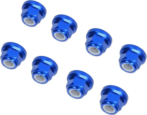 Miniatura 4 de 8pc M4 Brida Nylon Bloqueo para Arrma 3S Mega Bigrock Typhon Grantie Senton Vorteks Tuercas Rueda Actualización Piezas Azul