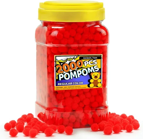Miniatura 31 de Bundooraking Pompones, 1.5 pulgadas (4cm), 90 piezas bolas grandes multicolor a granel para artes y manualidades, pompones suaves y esponjosos