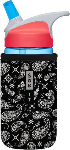 Miniatura 142 de Sok It BotlSok Funda para botella de agua con cubierta de neopreno aislante (Floral abstracto, se ajusta a CamelBak o Nalgene de 12 onzas)