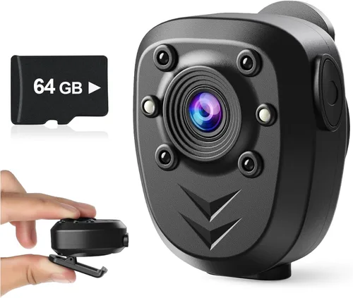 Miniatura 8 de Mini Cámara de Cuerpo Grabadora de Video con Tarjeta de Memoria Integrada de 128GB con Visión Nocturna IR y Grabación en Bucle HD 1080P, Vida