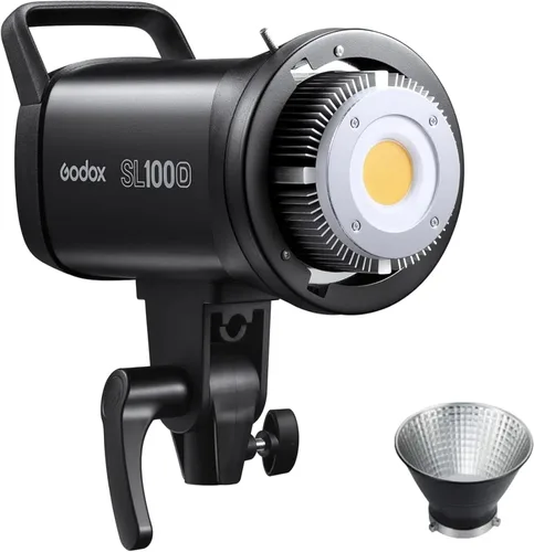 Godox Luz de video LED SL100D, 100W 5600K 32100Lux @1M CRI 96+TLCI 97+ Bowens Mount COB LED luz continua, 8 efectos FX 0-100% brillo luz de estudio