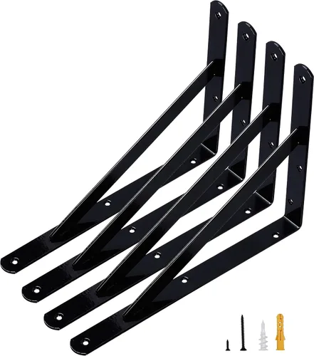NEODROP Paquete de 4 Soportes de Estante de Servicio Pesado de 12 Pulgadas, Soporte de Pared Engrosado para Estantes de Almacenamiento Flotantes de