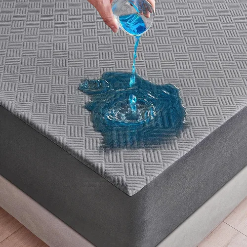 Miniatura 9 de Protector de colchón impermeable tamaño individual, funda de colchón de tela de aire 3D de alta calidad, suave, transpirable, sin ruido, funda