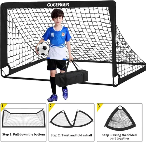 Miniatura 4 de Soccer Goal, 2 of 6x4 Soccer Goals for Backyard with Soccer Net, Soccer Ball, Target, Cones, Soccer Training Equipment for Toddler Kids Youth