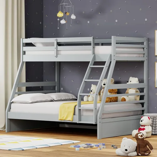 Miniatura 21 de Glenwillow Home Litera Plana de madera maciza individual sobre cama matrimonial, color espresso