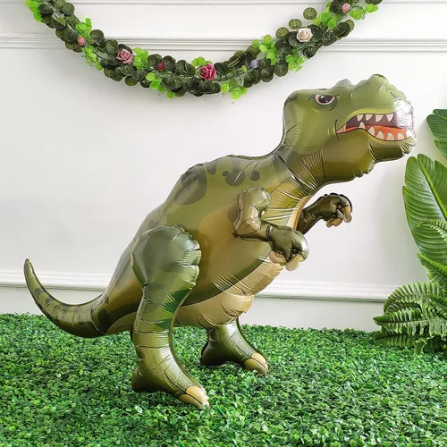 Miniatura 3 de Globos grandes de dinosaurio autoportantes 3PCS 96,52 cm Tiranosaurio Anquilosaurio Triceratops Globos inflables para kit de decoración de fiesta