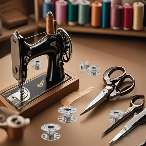 Miniatura 7 de Bobinas para máquina de coser con estuche, paquete de 20 bobinas de metal clase 15 bobinas para hermano, Janome, cantante, tipos de máquina de coser