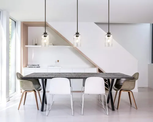 Miniatura 4 de XiNBEi Lighting Iluminación colgante 1 luz Mini lámpara colgante con vidrio, moderna lámpara de techo colgante de cocina ajustable acabado bronce