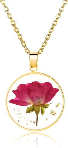 Miniatura 16 de Pressed Flower Necklace Gift for Women Personalized Handmade Necklaces Birth Flower Necklace