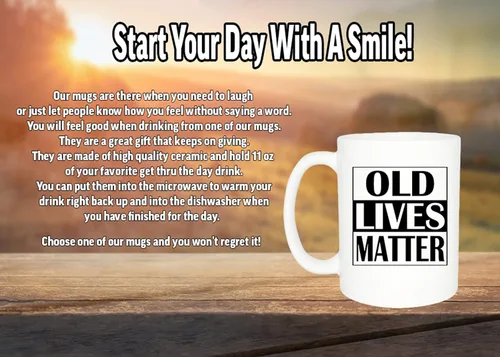 Miniatura 4 de Rogue River Tactical La mejor taza de café divertida Old Lives Matter Senior Citizen Novedad Taza de Jubilación Cumpleaños Gag Regalo Mamá Papá