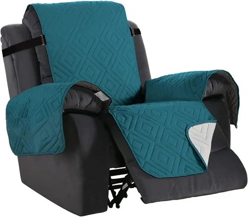Miniatura 60 de H.VERSAILTEX Funda reversible para silla, protector de muebles antideslizante, resistente al agua, con correas elásticas de 2 pulgadas